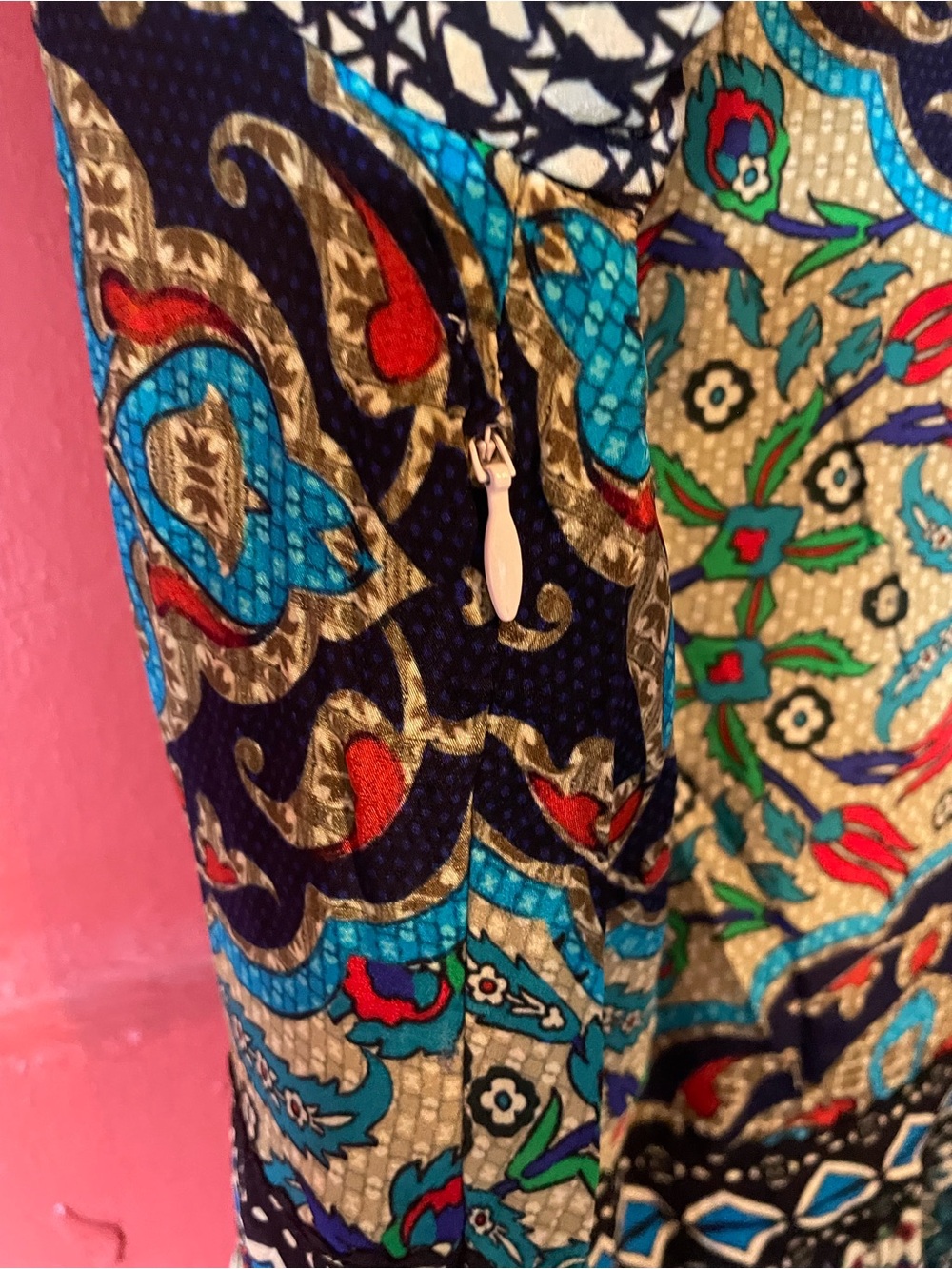 Anthropologie Bhanuni by Jyoti Beaded Bohemian Floral V-Neck Maxi Dress Teal - Picture 4 of 7